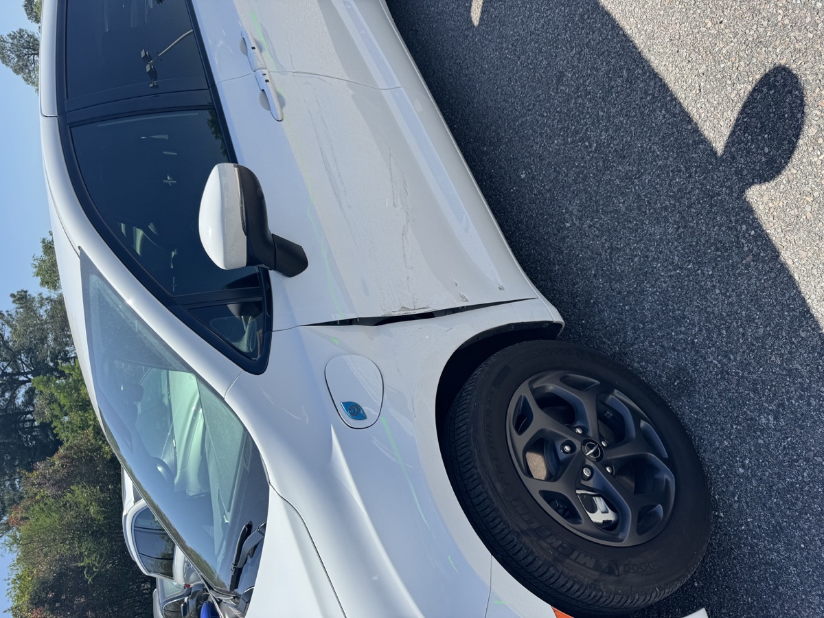 Electric van damage before repair